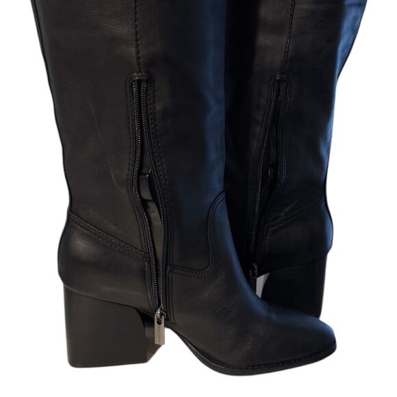 Vince Camuto Leila2 Black Wide Calf Tall Boot Women's 8.5 Leather Block Heel NEW - Picture 6 of 8